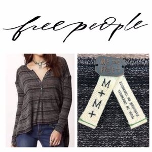 🎉 SALE FREE PEOPLE Top Stripe Henley Blouse